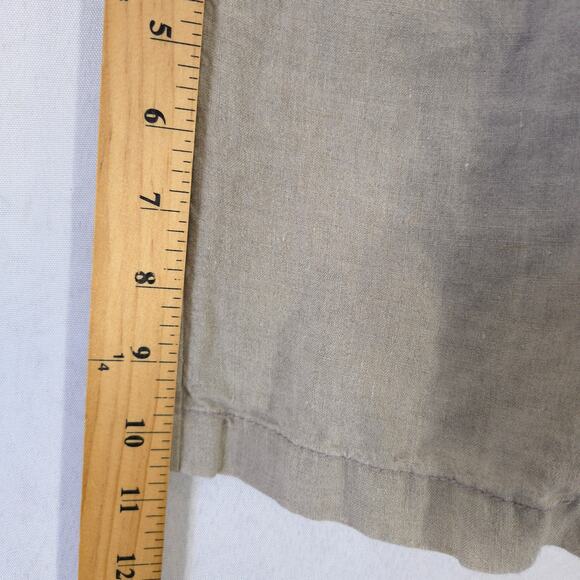Eileen Fisher Shorts Womens PS Light Brown Bermuda 100% Organic Linen Canvas - Picture 6 of 9